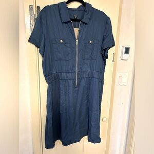 JCrew Zip Front Denim Dress, Size 16, NWT